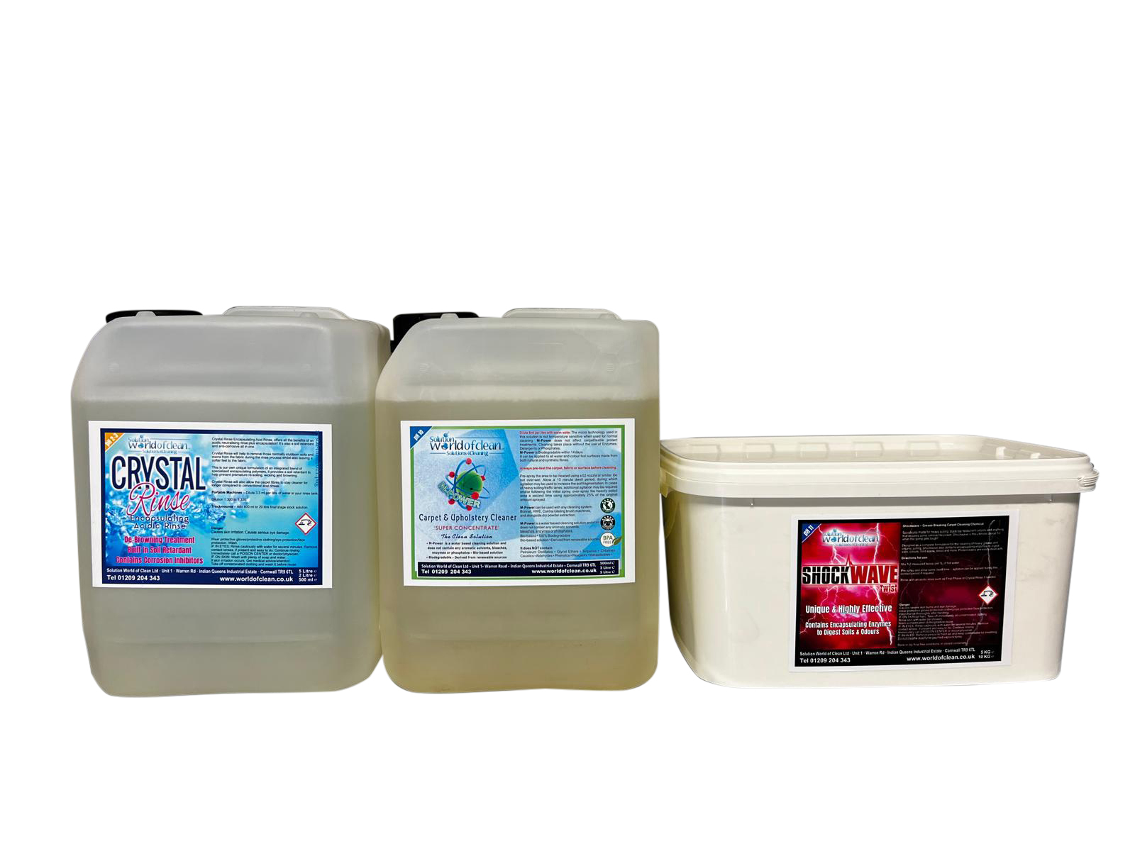 Worldofclean kennismakingspakket Shockwave, M-power en Crystal Rinse
