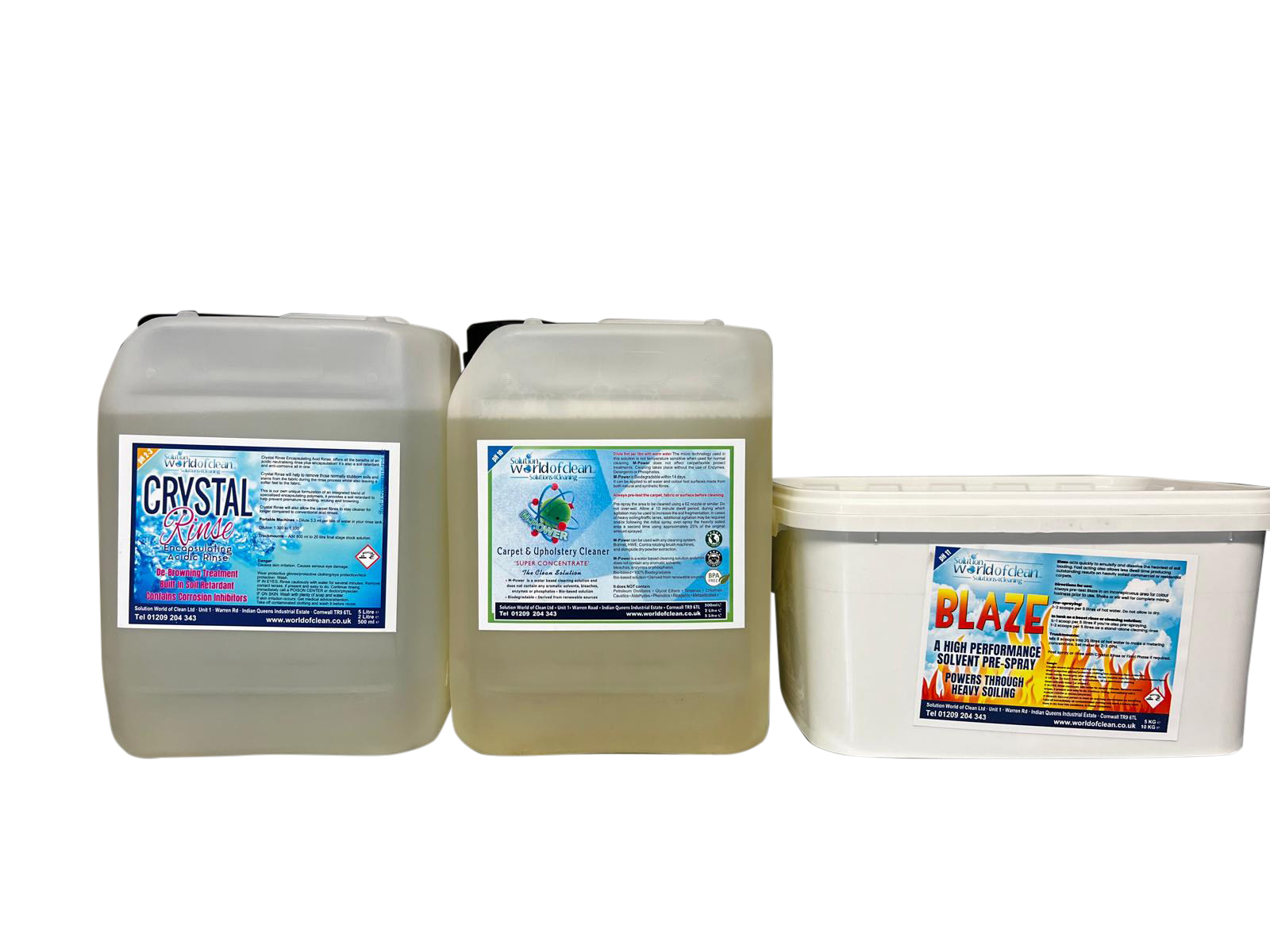 Worldofclean kennismakingspakket Blaze, M-power en Crystal Rinse